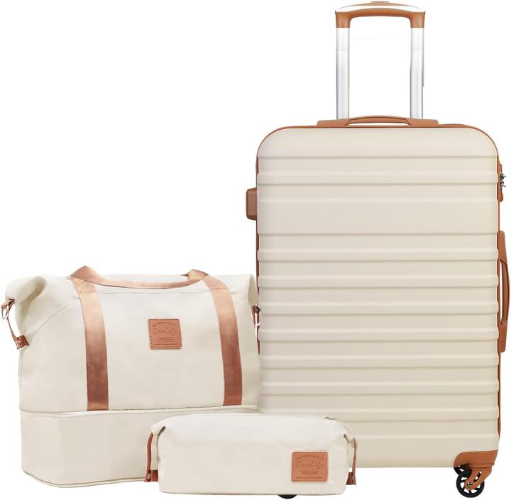 Actual product image Coolife 3-teiliges mittleres Hartschalenkoffer-Set mit TSA-Schloss (60 l, M (50 - 90l))