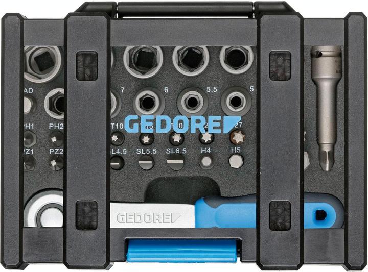 Immagine prodotto Gedore 666-U-20 Cassetta porta bit con cricchetto 1/4" 35 pezzi