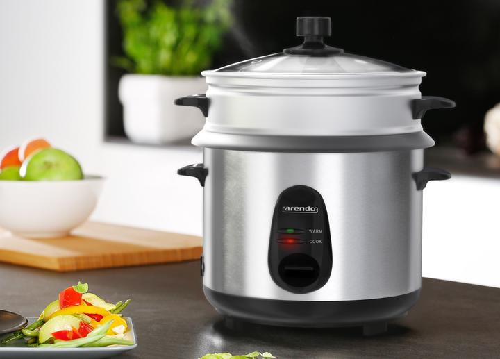 Actual product image Arendo Rice cooker 1l, 400 W, steam cooking insert, keep warm function, steamer, heat protection, with