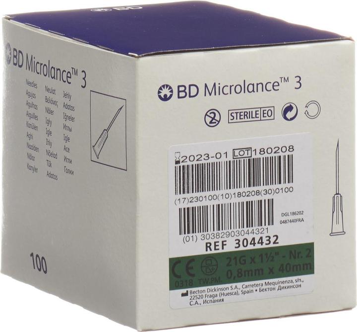 BD Microlance 3 Injektion Kanüle 0.80x40mm grün 100 Stk