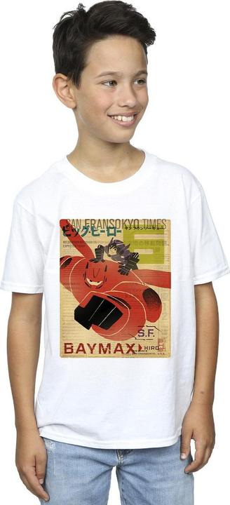 Actual product image Disney Boys Big Hero 6 Baymax Flying Baymax Newspaper T-Shirt (140, 146)