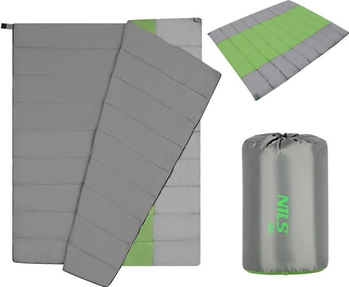 Actual product image Nils Camp NC2011 GREY-Žalias DOUBLE SLEEVE BAG (190 cm)