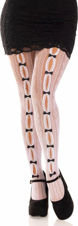 Produktbild Leg Avenue Strümpfe Mit öffnungen Herz & Schleifen Weiss (One Size)