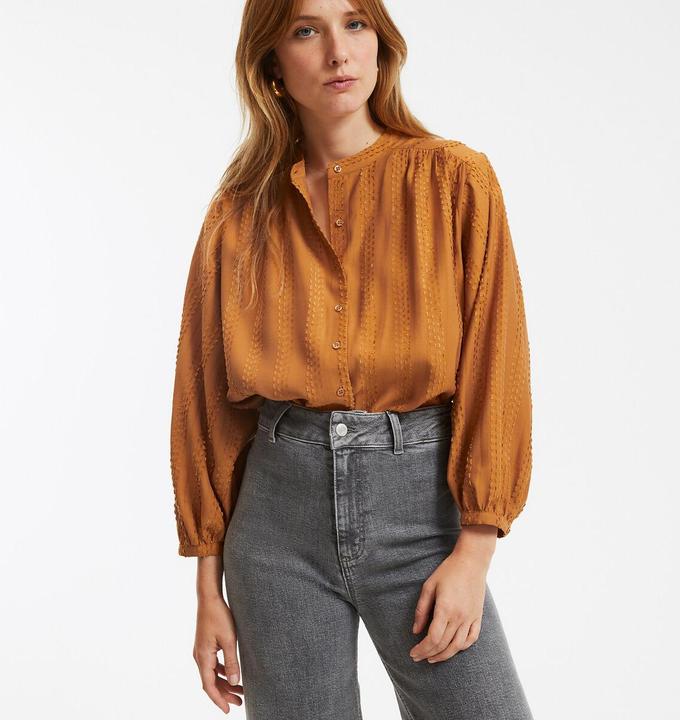 Produktbild La Redoute Collections Bluse mit Stehkragen und Ballonärmeln Signature SUSAN (XS)