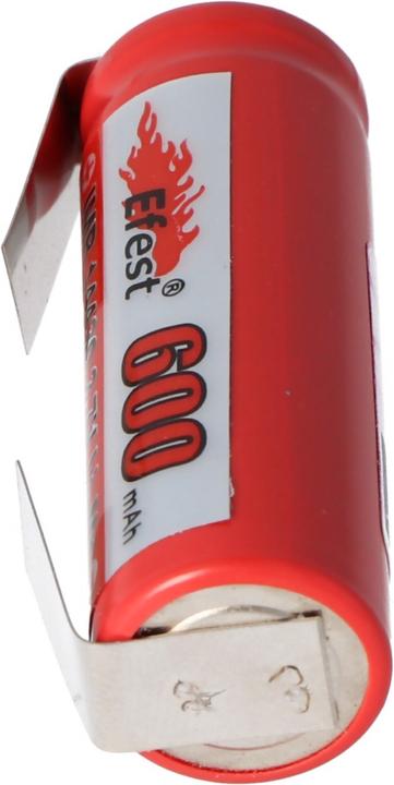 Actual product image AccuCell Battery IMR 14430 with solder tag U-shape (1 pcs., 600 mAh, Rechargeable battery)