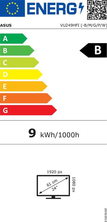Etichetta energetica ASUS ProArt VU249HFI-W 60,45 cm (16:9) IPS 100 Hz (1920 x 1080 pixel, 23.80")