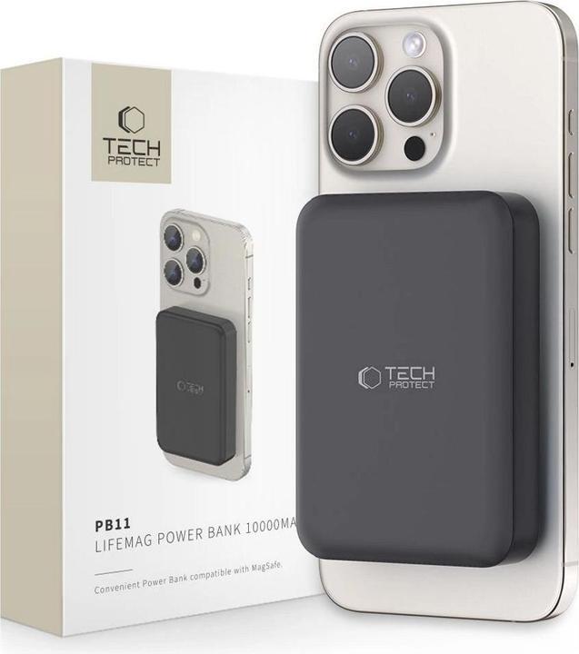 Image du produit Tech Banque d'alimentation techninės apsaugos PB11 LifeMag 10000 mAh Juodas (10000 mAh, 15 W)