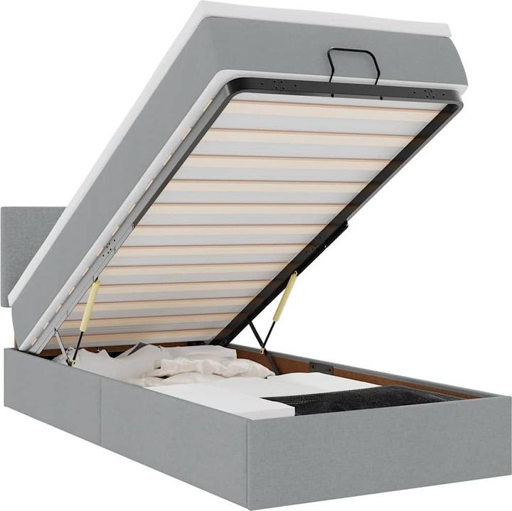 Image du produit VidaXL Lit Ottoman avec matelas Gris clair 120x200 cm Tissu (120 x 200 cm)