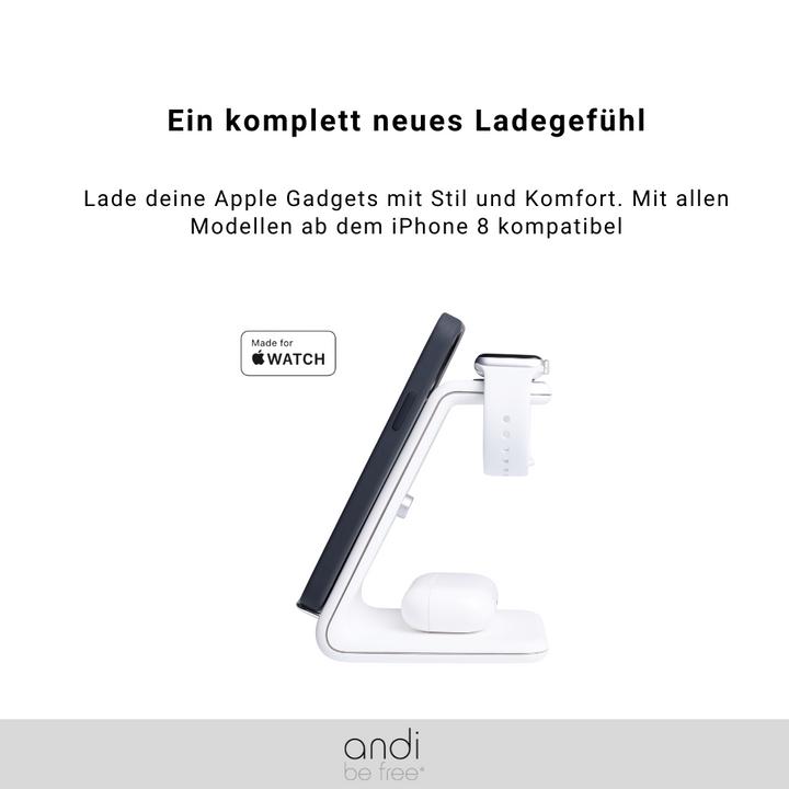 Actual product image Andi be free 3-in-1 wireless charging station (18 W)