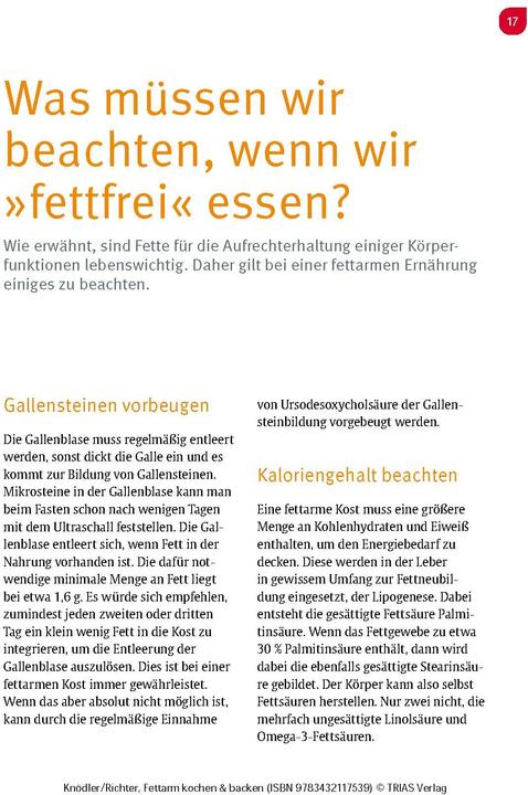 Image du produit Fettarm kochen & backen (Allemand, Tanja Knödler, Werner O. Richter, 2023)