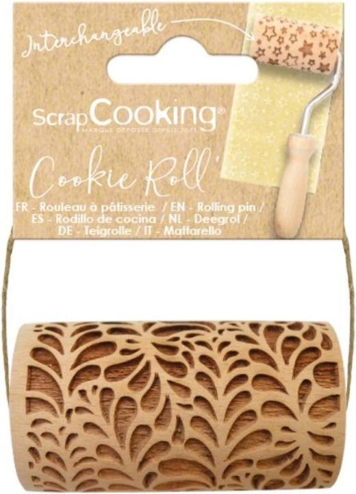 Immagine prodotto ScrapCooking Rullo per pasta in legno con foglie in rilievo
