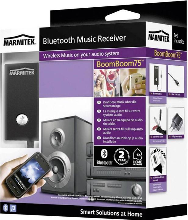 Actual product image Marmitek BoomBoom 75, Bluetooth music receiver with rechargeable battery (Receiver)