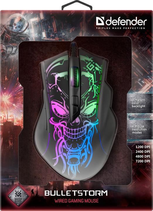 Image du produit Defender Gaming, souris optique filaire GM-928 BULLETSTORM 7200dpi 7P rétro-éclairée (Filaire)