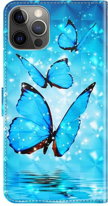 Image du produit Cover-Discount iPhone 14 Plus - Étui effet scintillant papillon bleu (Apple iPhone 14 Plus)