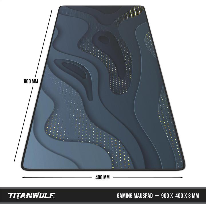 Produktbild Titanwolf Gaming Mauspad, 900 x 400mm XXL Speed Gaming Mausmatte, Mauspad extra große Oberfläche, Abstrakt (XXL)