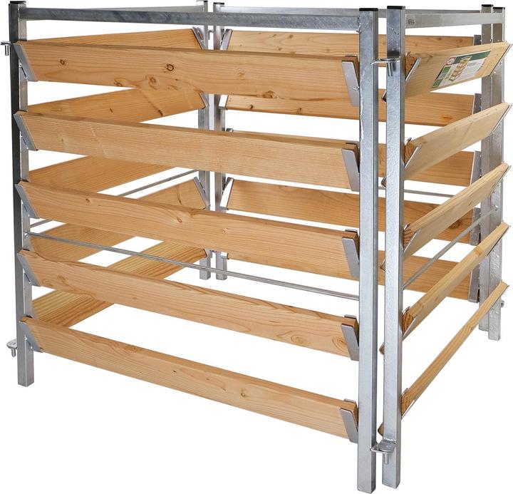 Immagine prodotto Bellissa Compostiera legno/metallo 100x100x100 cm zincata a caldo