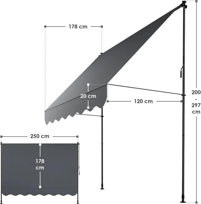 Produktbild Juskys Klemmmarkise Kapstadt (2.50 m)