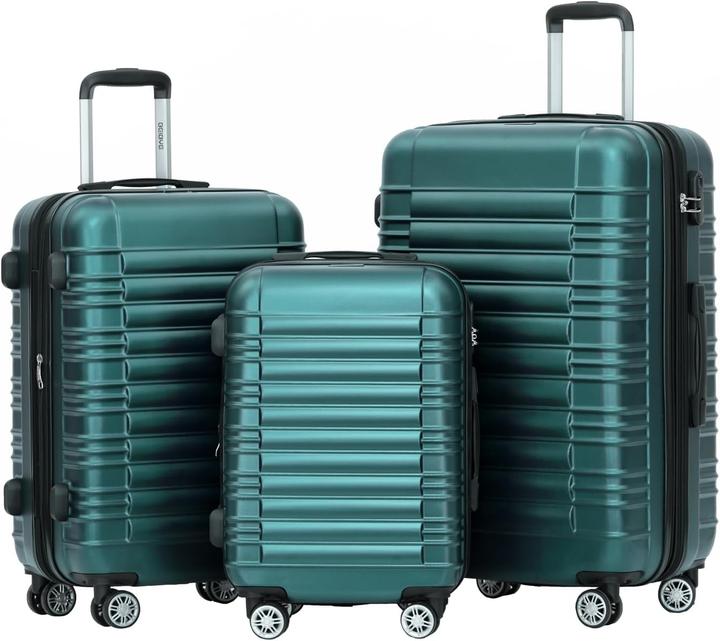 Produktbild Beibye 3-teiliges Hartschalenkofferset mit Zwillingsrollen (Handgepäck (bis 50l), M (50 - 90l), XL (ab 115l))