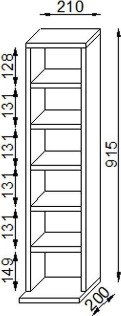 Immagine prodotto VCM Scaffale porta CD DVD in legno Elementare (21 x 20 x 92 cm)