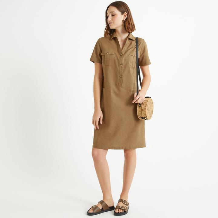 Actual product image Anne Weyburn Half-length dress made from half linen (36)