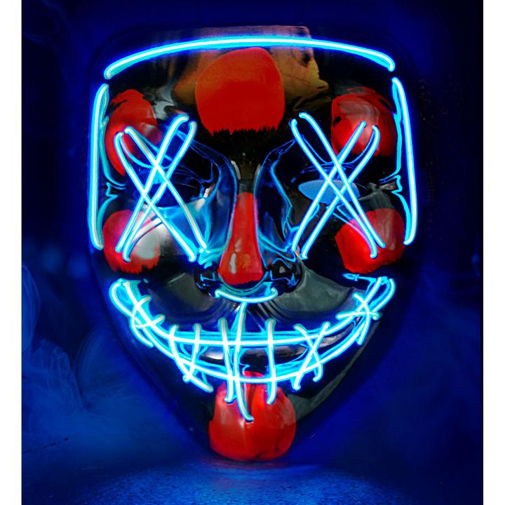 Actual product image Widmann Creepy X mask with blue LED lighting
