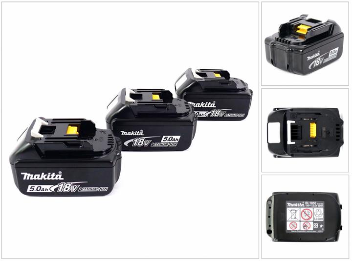 3 x Makita BL 1850 B batterie 5 Ah, 5000 mAh - 18 volts