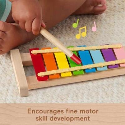 Produktbild Fisher-Price Buntes Xylophon mit Hammerspiel aus Holz (Multilingual)