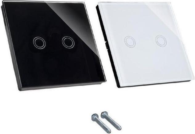 Productafbeelding Maclean MCE714 - touch lichtschakelaar, dubbel, SMART, Tuya APP, glas, wit met ronde