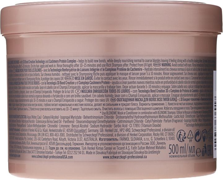 Image du produit Schwarzkopf Professional Blondme - All Blondes Rich Mask (500 ml)