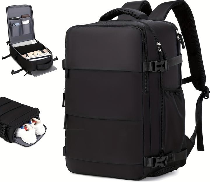 PhoneLook Reiserucksack für Flugreisen mit Laptop- und Schuhfach sowie USB-Anschluss
