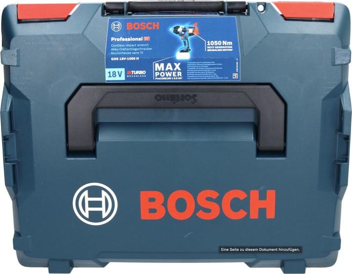 Produktbild Bosch Professional Akku-Drehschlagschrauber GDS 18V-1050 H, 2 Akku ProCORE18V 5.5Ah, Ladg., L-BOXX (Akkubetrieb)