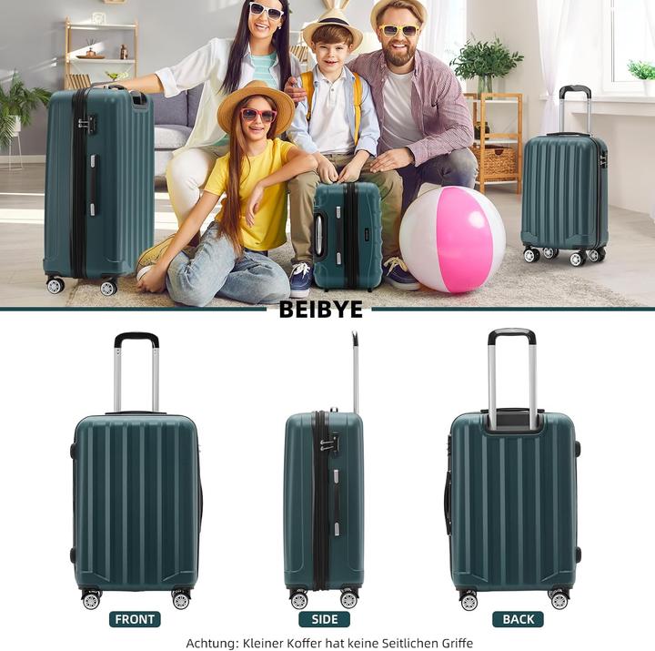 Immagine prodotto Beibye 3-teiliges Trolley-Reisekofferset (115 l, Bagaglio a mano (fino a 50 litri), M (50 - 90l), L (90 - 115l))