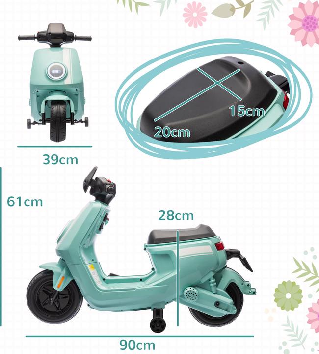 Immagine prodotto Aiyaplay Kinder Elektro-Motorrad Kunststoff, Metall Grün