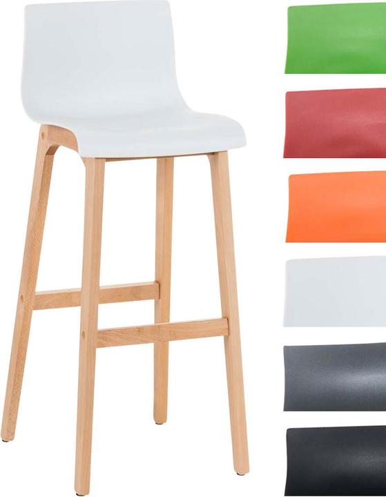 Image du produit CLP Tabouret de bar Hoover Natura piètement 4 pieds, blanc