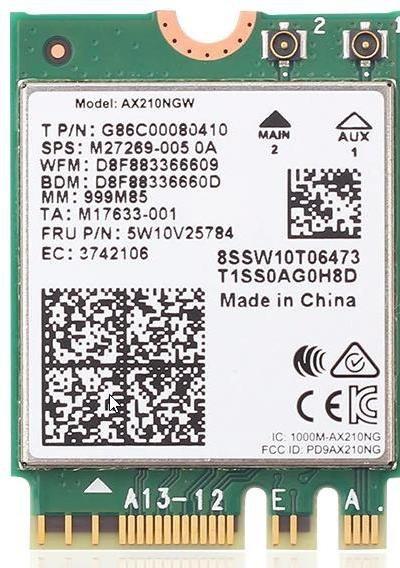 Actual product image Intel Wi-Fi 6E AX210 - Network adapter - M.2 2230 - 802.11ac, 802.11ax (Wi-Fi 6) (M.2 A Key, M.2 E Key)