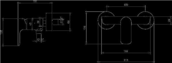 Produktbild Villeroy & Boch V&B Einhand-Brausebatterie O.NOVO Wandmontage, 218x126x131mm chrom