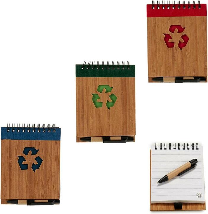 Produktbild Pincello Mini-Ringheft mit Kugelschreiber Bambus 1 x 10 x 13 cm (24 Stück) (10 x 13 cm)