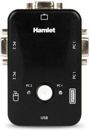 Actual product image Hamlet KVM Smart Control 3-port usb switch with 2 sets of KVM cables included