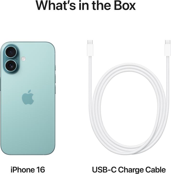 Produktbild Apple iPhone 16 (256 GB, Teal, 6.10", SIM + eSIM, 48 Mpx, 5G)