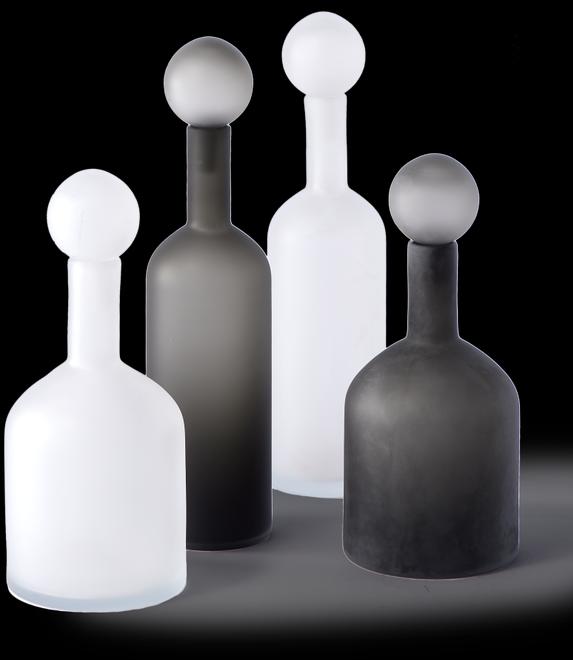 Image du produit Pols Potten Set de 4 pièces Bubbles & Bottles 44 cm - Black & White matt
