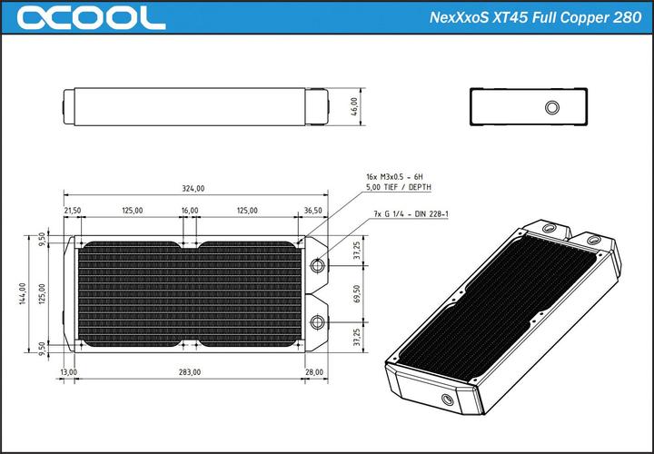 Image du produit Alphacool XT45 Full Copper 280mm (140 mm)