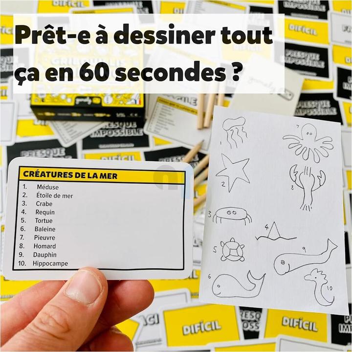 Immagine prodotto Gamely GRIBOUILLIS CHRONO - Il gioco di disegno più rapido del mondo (probabilmente) (Francese)