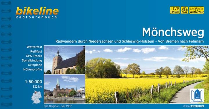 Produktbild Bikeline Radtourenbuch Mönchsweg 50000 (Deutsch, Esterbauer Verlag, 2018)
