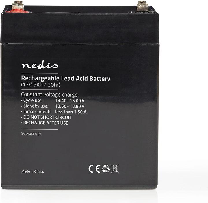 Image du produit Nedis Batterie plomb-acide rechargeable | Acide de plomb | Rechargeable | 12 V | 5000 mAh (1 pcs, 5000 mAh, Batterie)