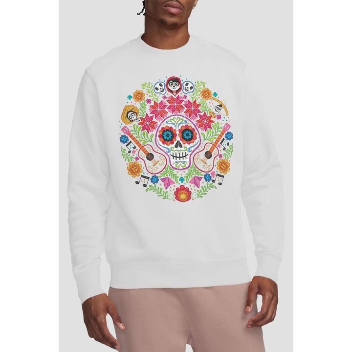 Actual product image La Maison du Coco Unisex Adult Day Of The Dead Ernesto Miguel Hector Patch Sweatshirt (S)