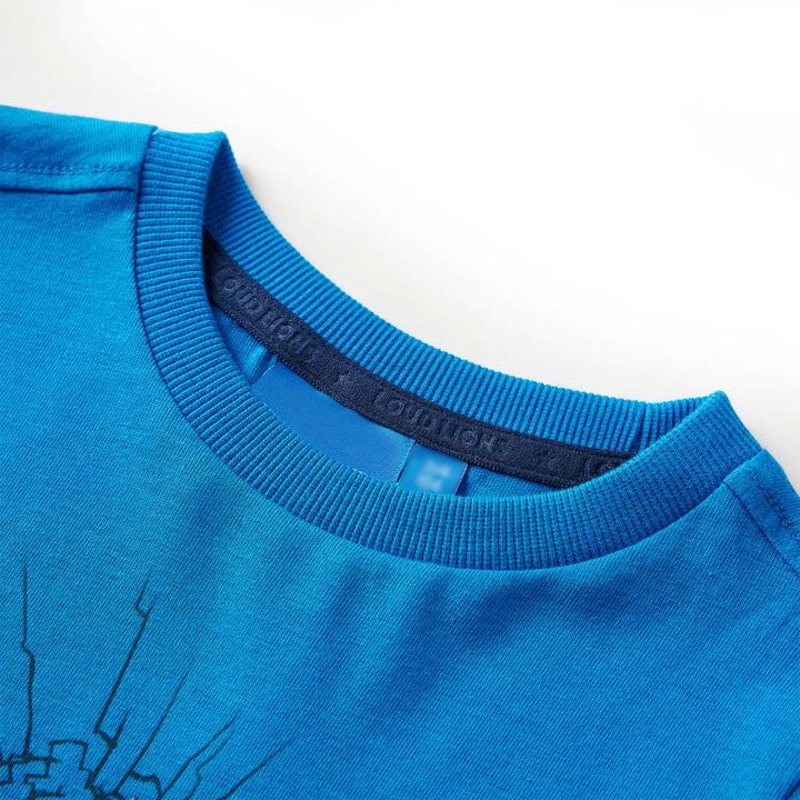 Image du produit VidaXL T-shirt manches longues enfant bleu cobalt 128,Matière : 100 (128)