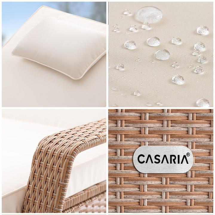 Immagine prodotto Casaria Lettino da giardino in polyrattan (193 cm)