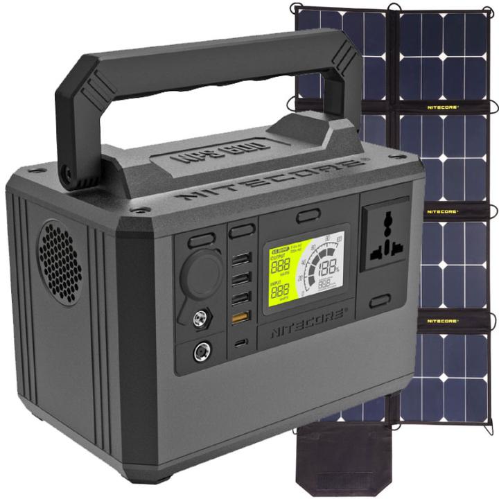 Nitecore NPS600 Power Station 165000mAh und FSP100 faltbares Solarpanel mit max. 100W (594000 Wh)