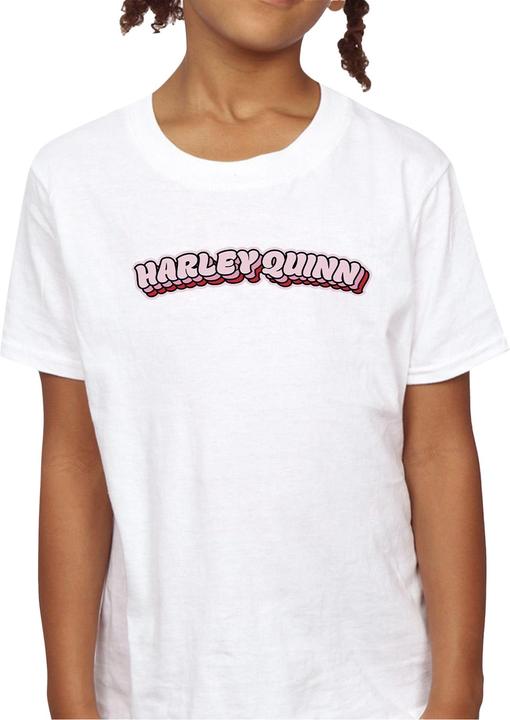 Actual product image Girls Batman Harley Quinn Logo Cotton T-Shirt (140, 146)