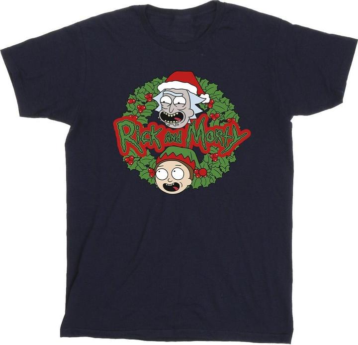 Rick And Morty Christmas Wreath TShirt (S)